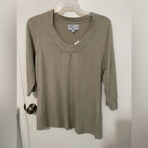 Avenue design sweater Collection long sleeve khaki tunic sweater blouse 18/20